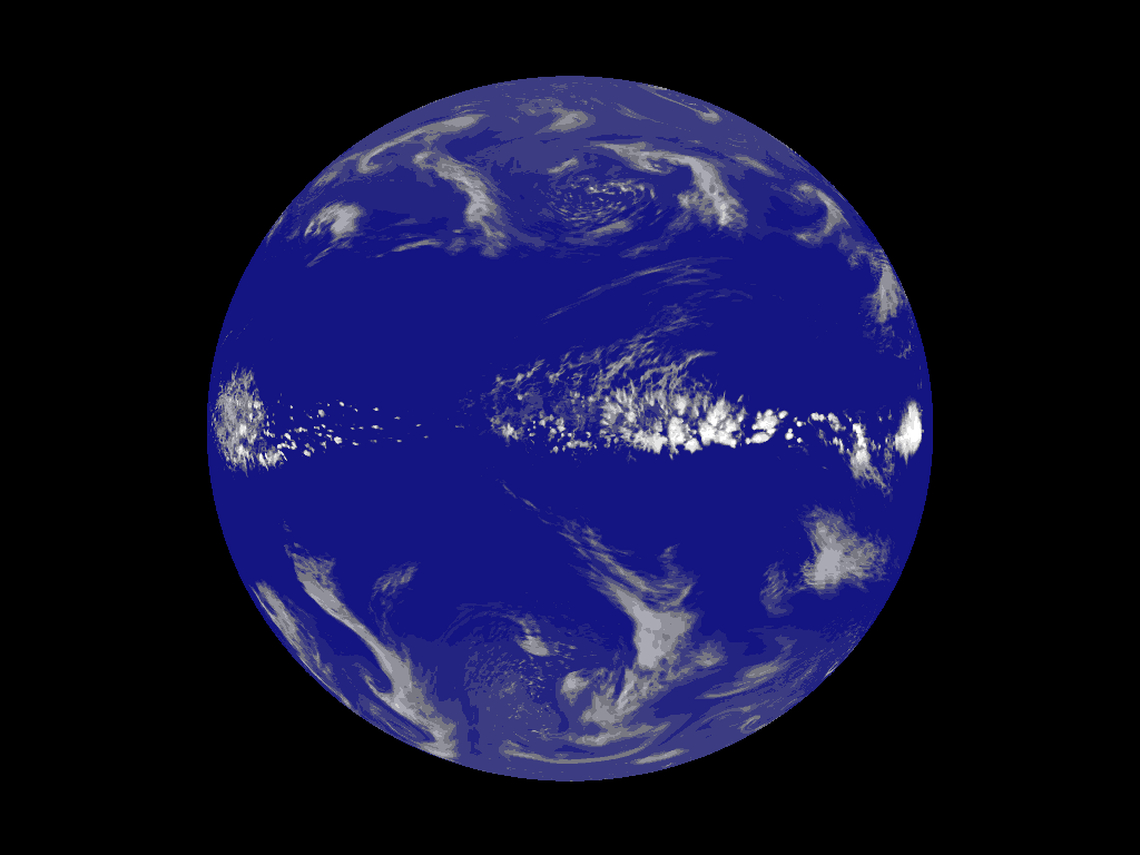 全球雲解像モデル水惑星実験で再現したマルチスケール対流 (by H.Tomita)